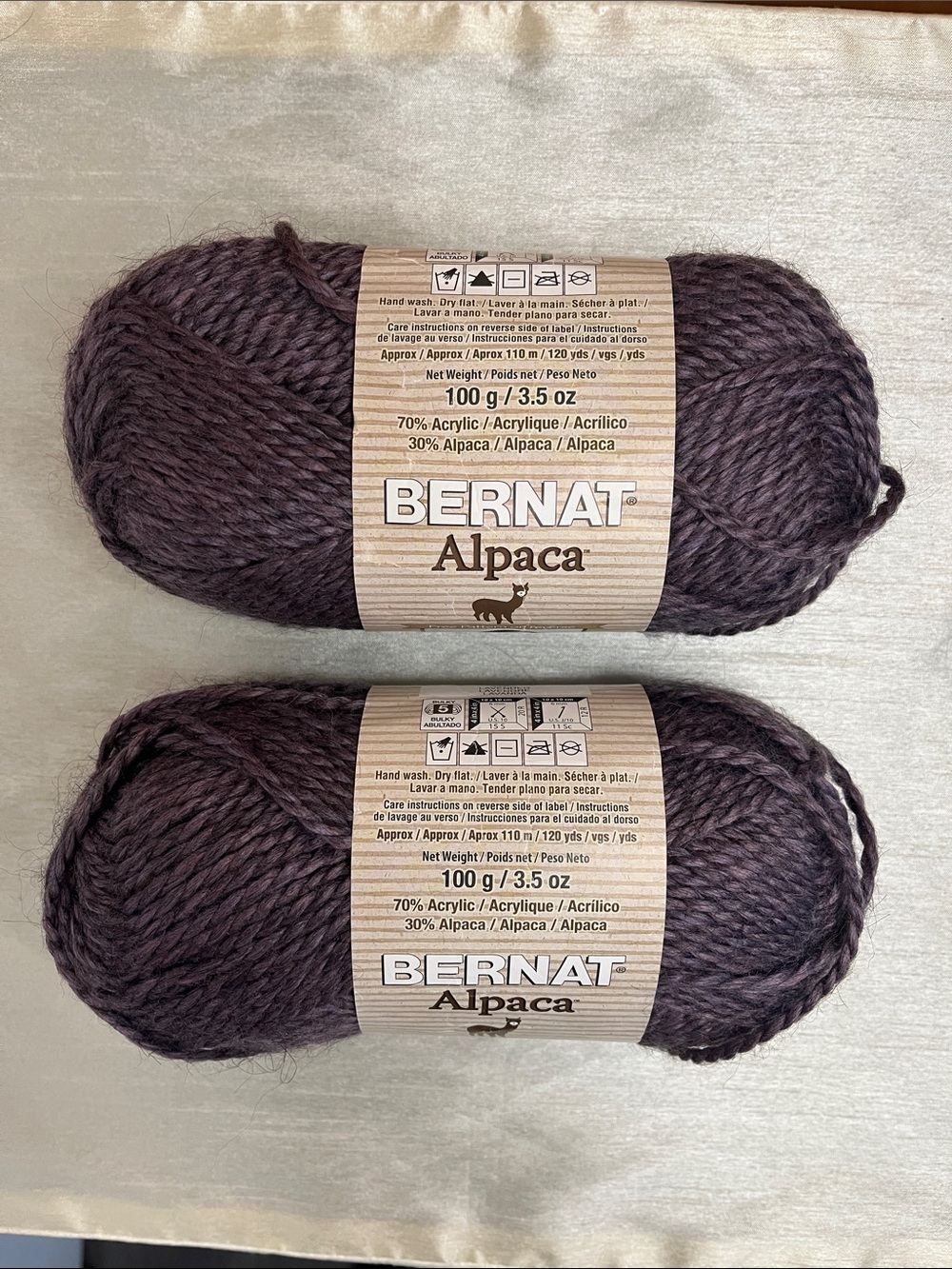 Bernat Alpaca Blend Yarn Bulky Size 5 Lavender #93309 - Lot of 2 Skeins